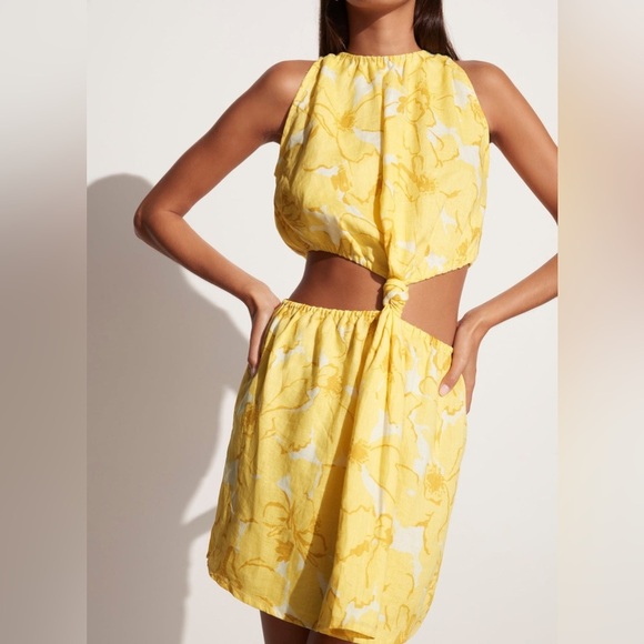 Faithfull the Brand Yellow Floral Dress - Picture 1 of 8